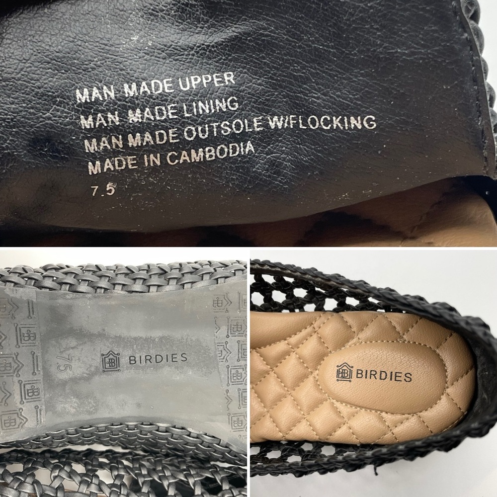 Birdies The Woven Starling Flat Loafer Black Faux Leather Smoking Slipper 7.5 - Picture 15 of 16